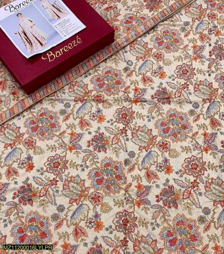fabric karandi. fully thread embroidered. high quality. lase border