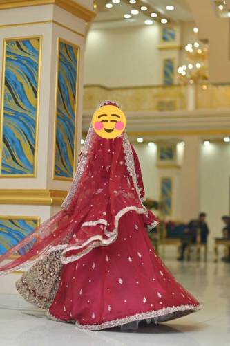 Fully heavy barat Mehroon colour luxury bridal lehnga 