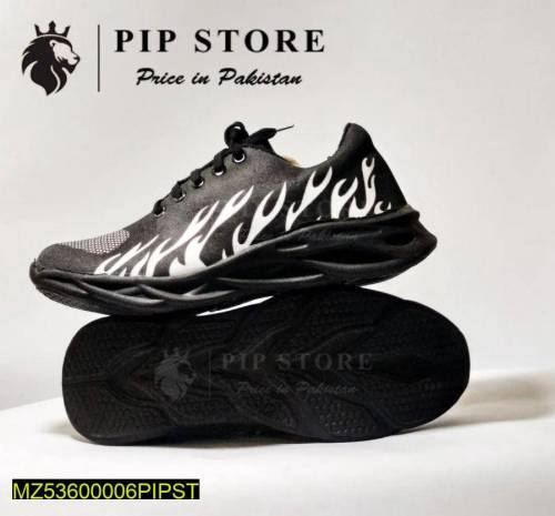 Man's Rubber Comfortable Joggers Black and White Shoes ( Delivery Free