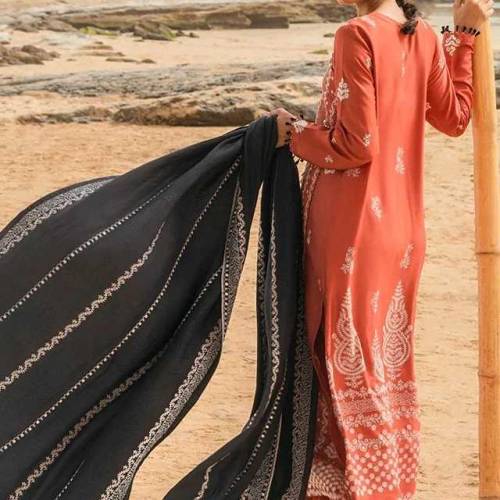 3pcs Unstitched Embroidered suit 😍