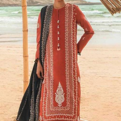 3pcs Unstitched Embroidered suit 😍
