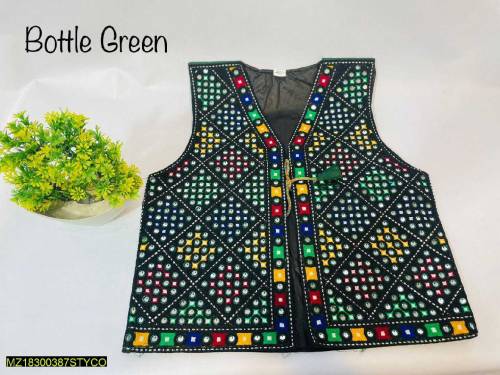 Tridational Mirror Aari Work Woman Waist Coat 