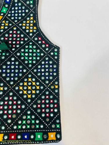 Tridational Mirror Aari Work Woman Waist Coat 