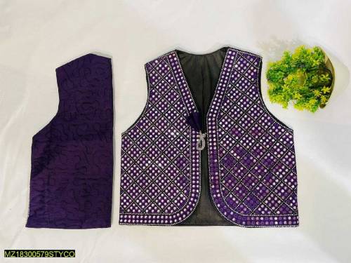 Tridational Mirror Aari Work Woman Waist Coat 