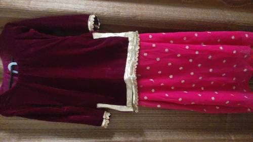 skirt and valvet shirt