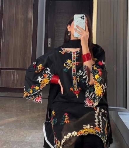 KHAADI NET EMBROIDERED 2PCS STITCHED SUIT 