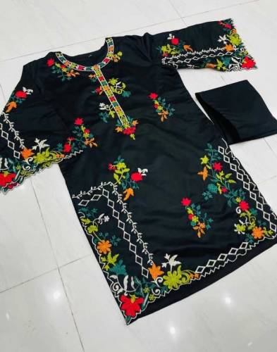 KHAADI NET EMBROIDERED 2PCS STITCHED SUIT 