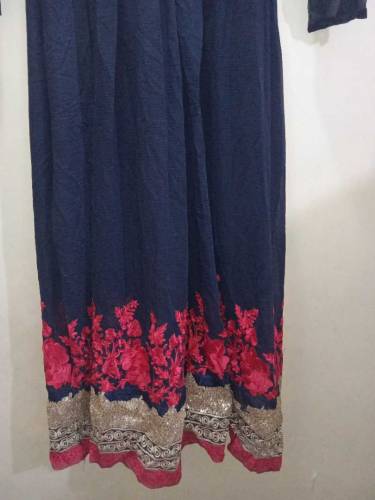 blue long chiffon meksi