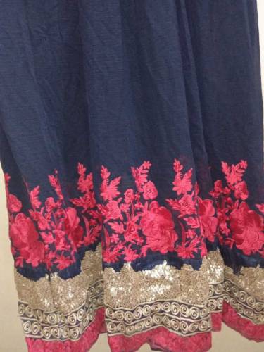 blue long chiffon meksi