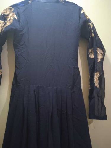 blue long chiffon meksi