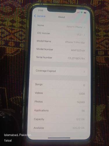 iphone 11 pro max 512 doul pta 80%