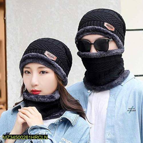 Beanie Wool Cap With Neck Warmar 