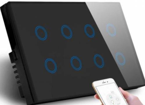 Smart WiFi 8 Gang Switch White And Black Colours Available