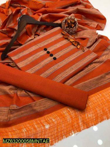 3 pcs unstitched khadi susi Jacquard suit 
