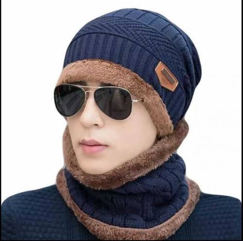 beanie wool cap with neack Warmer 