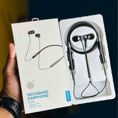 Lenovo HE05 | Neckband Bluetooth Headset | Lightweight | Flexible
