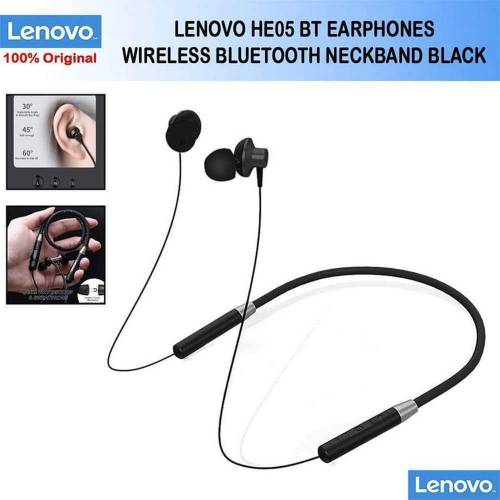  Lenovo HE05 | Neckband Bluetooth Headset | Lightweight | Flexible