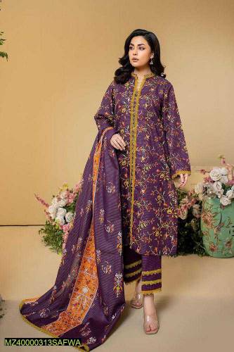 3pcs women's unstitched masuri khaddar suit
