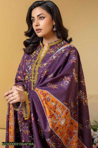 3pcs women's unstitched masuri khaddar suit