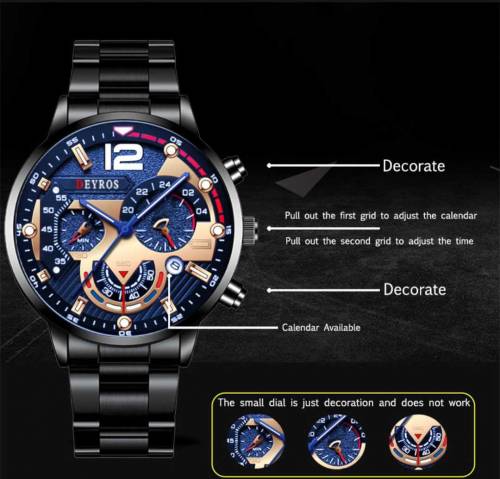 New Men Stainless Steel Watch