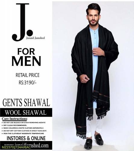 1 Pcs Men's Woolen Plain Shawl