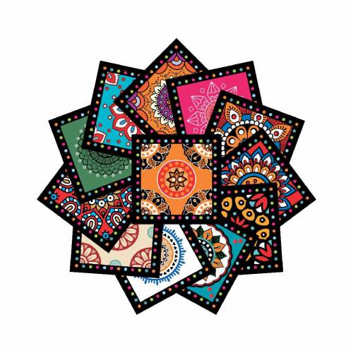 Self-adhesive Colorful Tile Stickers Pack of 12 - 24 - 36 - 48 Pcs.