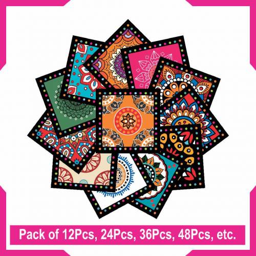 Self-adhesive Colorful Tile Stickers Pack of 12 - 24 - 36 - 48 Pcs.