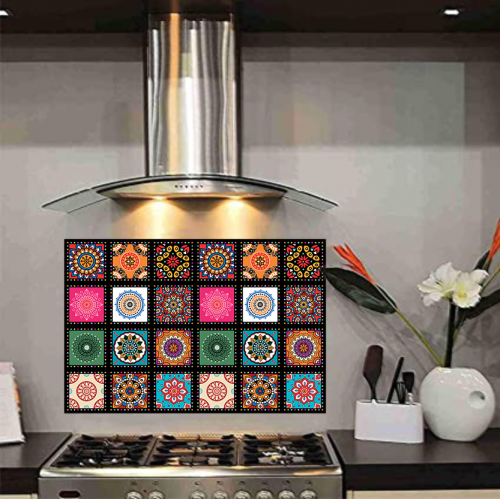 Self-adhesive Colorful Tile Stickers Pack of 12 - 24 - 36 - 48 Pcs.