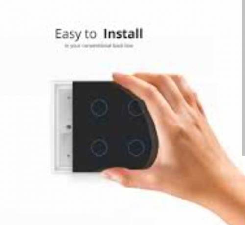 Smart WiFi 4 Gang Switch Black Colours Available