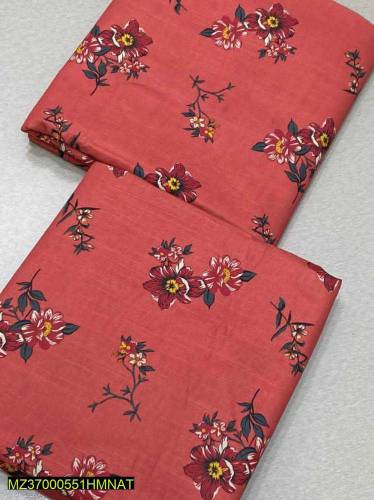 2 Pcs women unstitched kaddar printed suit