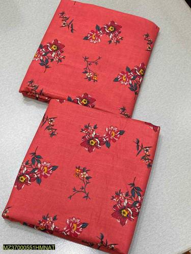 2 Pcs women unstitched kaddar printed suit