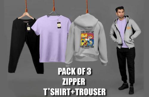 Pack of 3 Zipper + T-shirt + Trausar 
