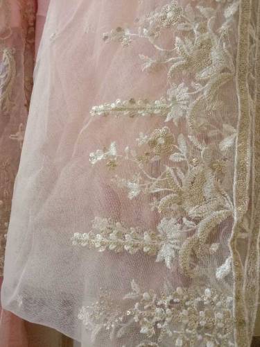 Ready to wear frok with trouser and net beautiful embroidered dupatta