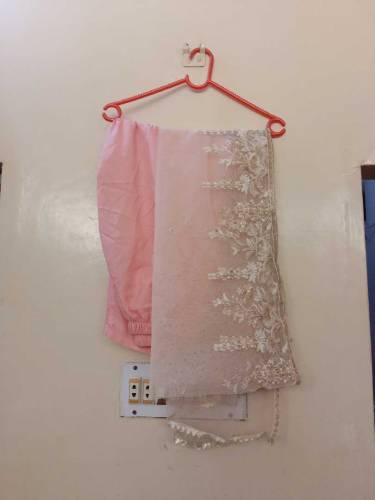 Ready to wear frok with trouser and net beautiful embroidered dupatta