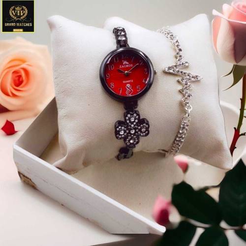 ladies fashion stone jewelry watch with stone jewelry bracelet 