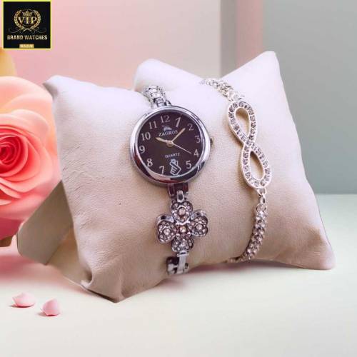 ladies fashion stone jewelry watch with stone jewelry bracelet 