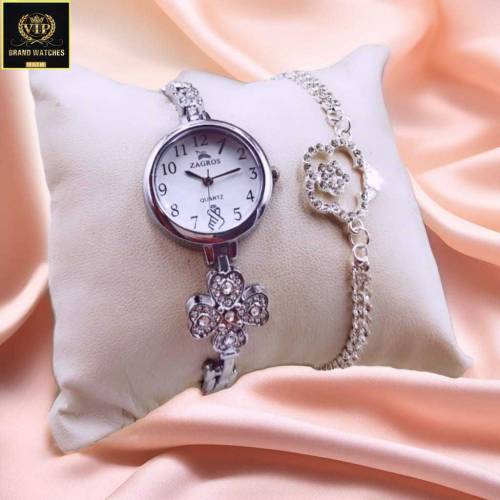 ladies fashion stone jewelry watch with stone jewelry bracelet 