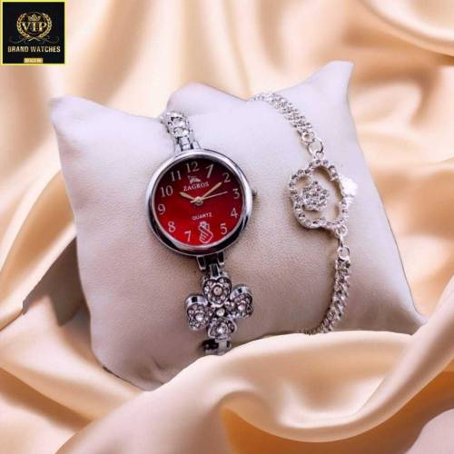 ladies fashion stone jewelry watch with stone jewelry bracelet 