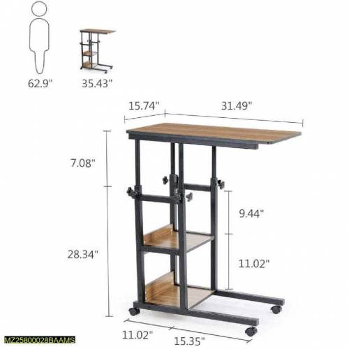 Wooden Adjustable Laptop Side Table For Sofa And Bed
