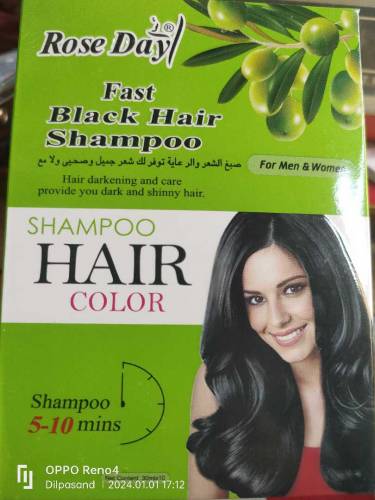 ROSE Day Fast Black Hair Color Shampoo