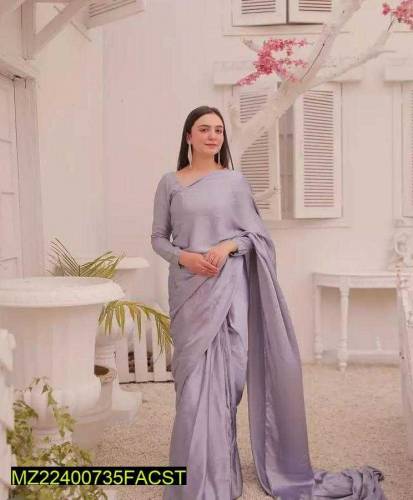 unstitched silk plain saree collection 