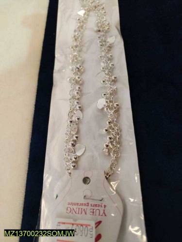 silver heart anklets 