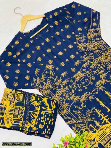 2 pc women lawn printed suit