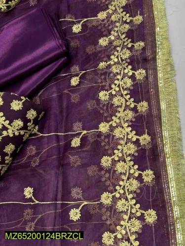 3 piece unstiched katan silk