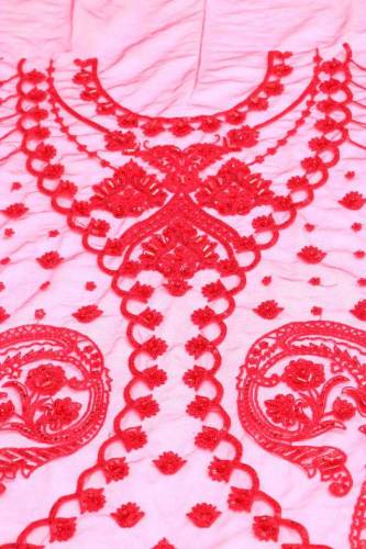Fashion Fuschia Net EmbroideredItem: 1 PC Only Shirt 