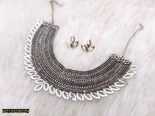 3 pcs elegant antique silver necklace set