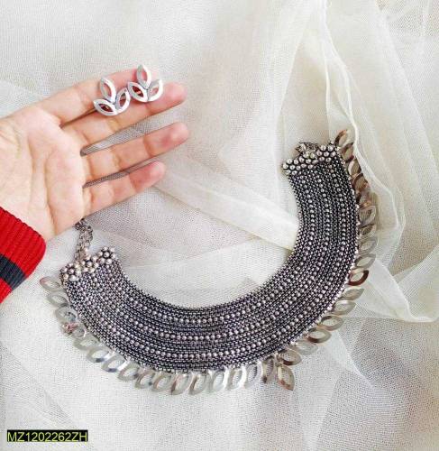 3 pcs elegant antique silver necklace set