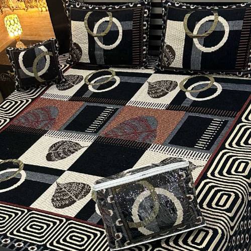 4pc velvet Jacquard Bedsheet 