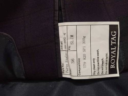 Royal Tag 3 piece suit 