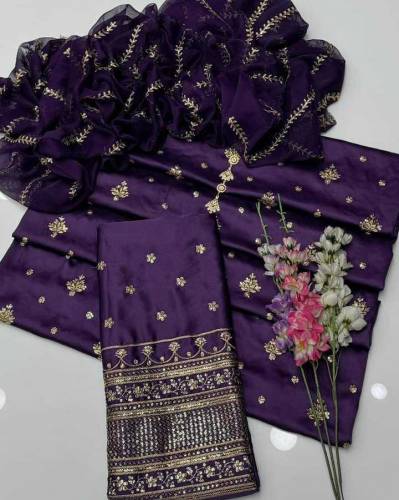 Just looking like A Waoo 3pcs fancy Tilla Embroidery 